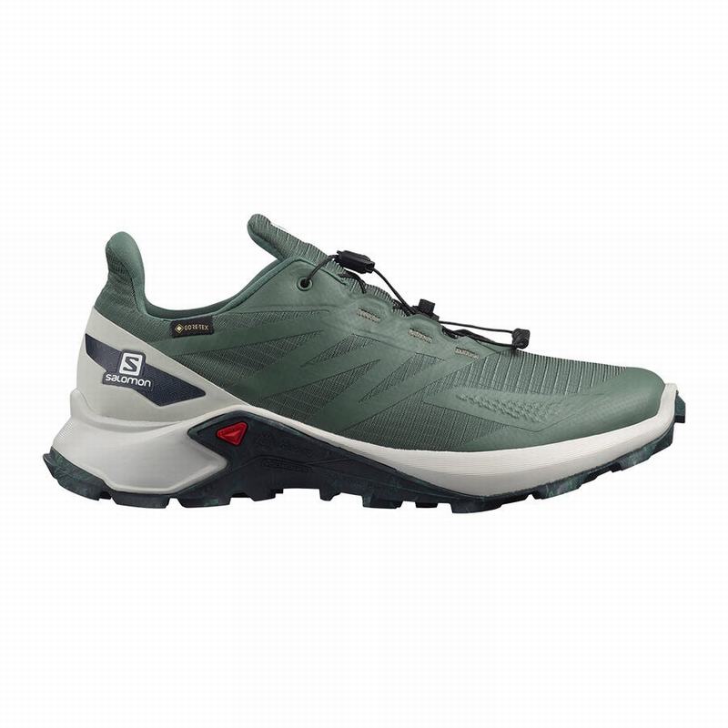 Salomon Singapore Mens Trail Running Shoes - SUPERCROSS BLAST GTX Green | 08679-QBPI